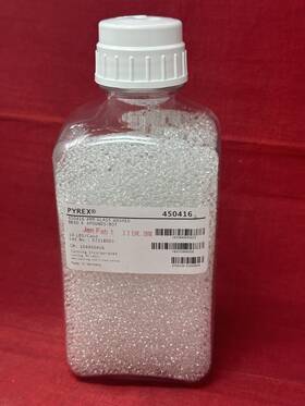450416 Corning Pyrex 7lbs 4mm Glass Washed Bead Made In Germany 2000ml