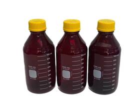 51395-1l Corning Pyrex Used 3 Glass 1000ml 1l Low Actinic Round Media Storage Bottles