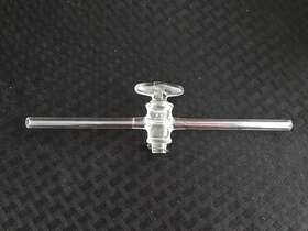 7280-4 Corning Pyrex Glass Straight Bore Stopcock 4mm Plug 250mm Oal 10mm Od Tube