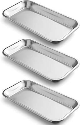 Lq9ev7kgfd Coymos 3 Pack Surgical Tray Stainless Steel For Lab Instrument