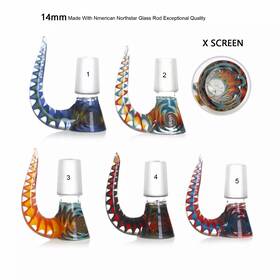 Crown-14-hive Crown 14mm Glass Bowl Handle Twisted Cane X Screen Thick Northstar Martini Slide