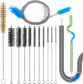 B-12-150 Cumfyhous 12 Pcs Tube Pipe Cleaners Brush Set Flexible Drain Long Straw Blue
