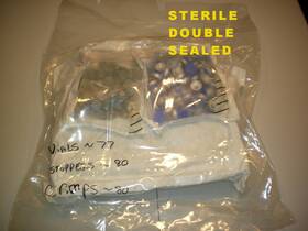 S10-f451 Daikyo 234pc Sterile Sealed 20mm Vial Kit West Flurotec Stoppers Flip Top Caps