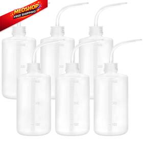 072901 Depepe 6pcs 500ml Plastic Safety Wash Bottles - Lab 16.9 Ounces White