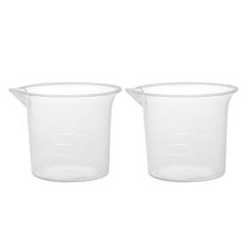 Duefixing 609876883658 2pcs Measuring Cup Labs Clear Pp Plastic Graduated Beakers 25ml
