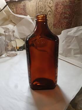 3xvi Duraglas Vintage Pharmacy Duraglass Brown Codeine Syrup Style 400cc 14 Oz Bottle