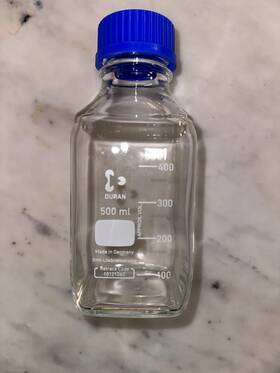 218204454 Duran 500 Ml Laboratory Bottle - Square With Cap Box Of 9