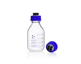 1129821 Duran Dwk New 2/pk 500ml Glass Hplc Bottles With Gl-45 4-port Cap Retrace