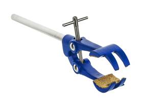 Eisco 849230061227 4 Prong Cork Lined Clamp On Stainless Steel Rod - 4.1 Inch Max Opening 5