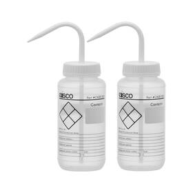 Chwb1005pk2 Eisco 2pk Chemical Wash Bottle Blank Labels 500ml - Wide Mouth Self Vent Inch