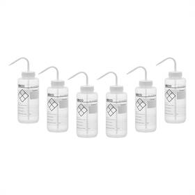 Chwb1006pk6 Eisco 6pk Wash Bottle Blank Labels 1000ml - Wide Mouth Self Venting Low D