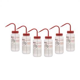 Chwb1011pk6 Eisco 6pk Wash Bottle For Acetone 500ml - Labeled With Color Coded And Safety Inform