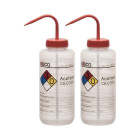 Chwb1015pk2 Eisco 2pk Wash Bottle For Acetone 1000ml - Labeled With Color Coded And Safety Infor