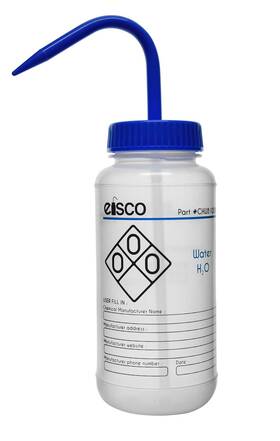 Chwb1020a Eisco Wash Bottle For Water 500ml - Labeled With Color Coded Chemical Safet