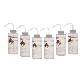 Chwb1024pk6 Eisco 6pk Wash Bottle For Distilled Water 1000ml Color Coded Chemical Safety Inform