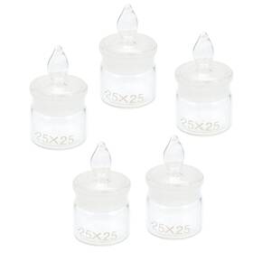 Exhumky R2gbk13k18b38b8ck6 5pcs Glass Weighing Bottles 25x25mm Low Laboratory Holders With Lids Me