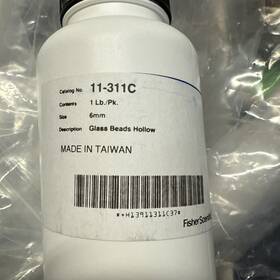 11-311c Fisher Scientific 1-lb 6mm Glass Round Beads Chemical Resistant