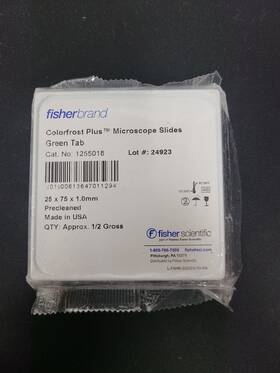 12-550-18 Fisherbrand New Colorfrost Plus Microscope Slides Precleaned Green