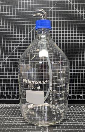 Fb8005000 Fisherbrand 5000ml 2-port Media Storage Bottle Pyrex Lab Glass Gl45