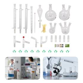 Gdrasuya10 758589909626 24/40 Joints Glass Organic Chemistry Lab Glassware Kit 32pcs Chemilcal Unit
