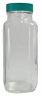Glc-01260 Qorpak Wide Mouth French Square Bottle Sampling Glass Clear Pk
