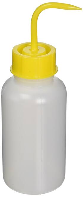 601638y Globe Scientific Polyethylene Wash Bottle Yellow Screw Cap 500ml Capactiy Case Of 10