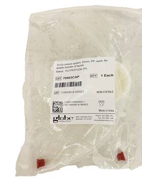 70953cap Globe Scientific 52mm Pp Bottle Closure System Aseptic Transfer