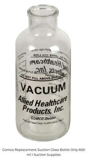 01-90-2675 Gomco- Allied Healthcare Reusable Glass Suction Canister 600 Ml 4ct Sku