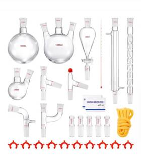 Gs986332 Gs Chemistry Full Kit Complete Set 29 Pcs. Glass Laboratory Glassware Size 24/40