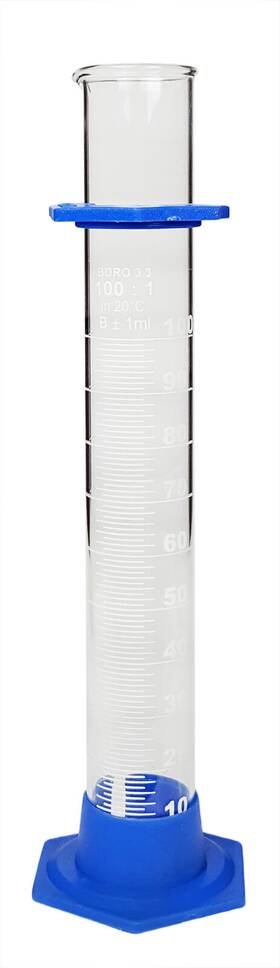 Ctp100 Gsc International Glass Graduated Cylinder With Plastic Hex Base And Bumper Guard 100ml By Go