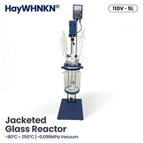 220636a Haywhnkn 110v 5l Lab Glass Reactor Double Jacketed Vacuum Stirring Ptfe Valve High Torque