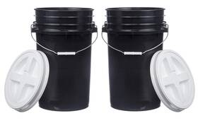 2240-2 He Hudson Exchange 7 Gallon 2 Pack Large Bucket Pail Container With Black