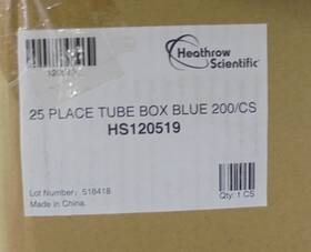 Hs120519 Heathrow Scientific 25 Place Tube Box Blue Qty 199