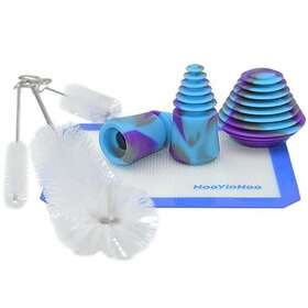 Pskpbg01 Hooyinhoo Cleaning Set With Plugs And Caps Bottle Brush Mat Purple Blue Grey