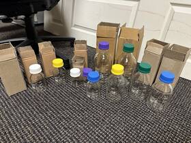 Act-b3000-1000 Hybex 10 Glass Media Bottles With Lids Act-b3000-1000 Hybex 10 Glass Media Bottles With Lids