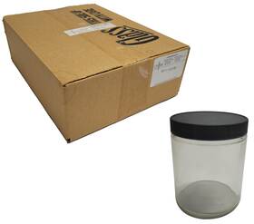 220-0250 I-chem Case Of 12x 250ml Processed Clear Glass Sample Jar With Cap