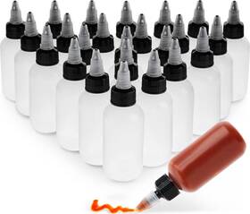 Juvale 194425113503 24 Pack Clear 2oz Bottles With Caps For Kitchen Condiments Homemade Bbq