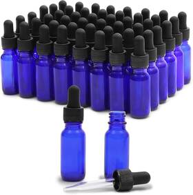 Juvale 744759278883 Sustainable Greetings 48 Count 1 Oz Blue Glass Dropper Bottles