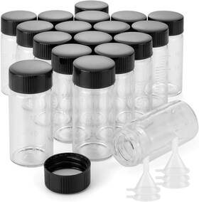 Blhz098 Kesell 18 Pack 20ml Glass Sample Vial Clear Graduated Bottles 20ml/scale