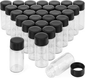 Blp029 Kesell 10pcs Borosilicate Glass Sample Vial With Black Screw 5ml/scale Clear Blp029 Kesell 10pcs Borosilicate Glass Sample Vial With Black Screw 5ml/scale Clear