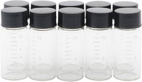 Blp035 Kesell 50pcs Clear Glass Vials With Black Screw Caps 10ml 10ml/scale Blp035 Kesell 50pcs Clear Glass Vials With Black Screw Caps 10ml 10ml/scale