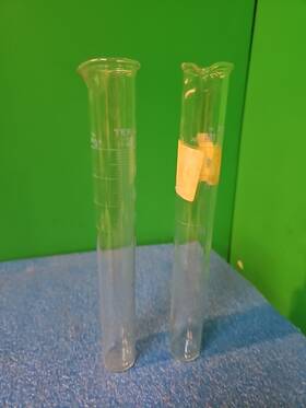 20025h-100 Kimax Kimble 100ml Tekk Tc Graduated Cylinders Lot Of 2 Glass Flat Base
