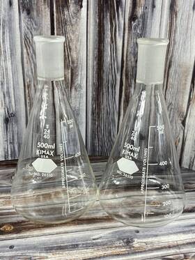 26510 Kimax 500 Ml Graduated Erlenmeyer Flask 24/40 - Lot Of 2