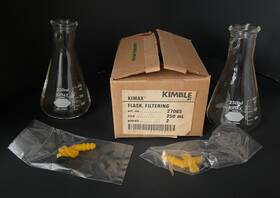 27065-250 Kimax Filtering Flasks Filter 250ml Case Of 18 Detachable Sidearm 27065 Nos