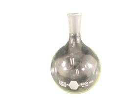 25285-1000 Kimax Kimble Kontes Glass 1000ml 29/42 Single Neck Round Bottom Flask Chipped #2
