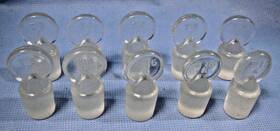St16 Kimax Lot Of 10 Pcs. Pennyhead Glass Stoppers