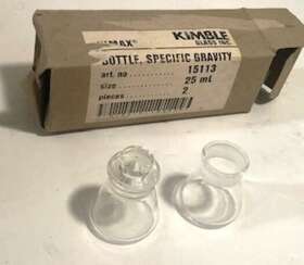 15113-25 Kimble Kimax 25ml Hubbard-carmick Specific Gravity Bottle With St S