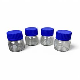 Kimble 7075080005668 Lot Of 4 Lab Glass Bottles 250ml Blue Lids