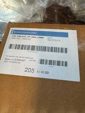 73662-25 Kimble Kim-kap Green Pp Autoclavable Cap For 25mm Tube 500pc - New