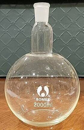 Lab-6157-8 Kimble Bomex Glass Flat Bottom Boiling Flask 2000ml Distillation